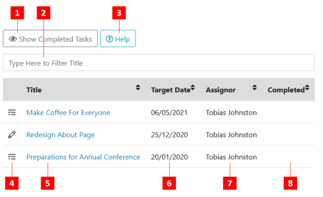 Tasks | WCS Documentation