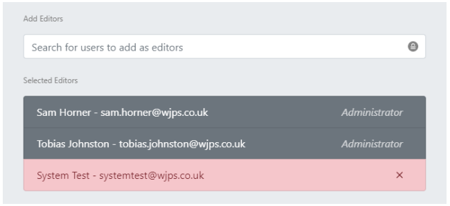 Editors Section Pages | WCS Documentation